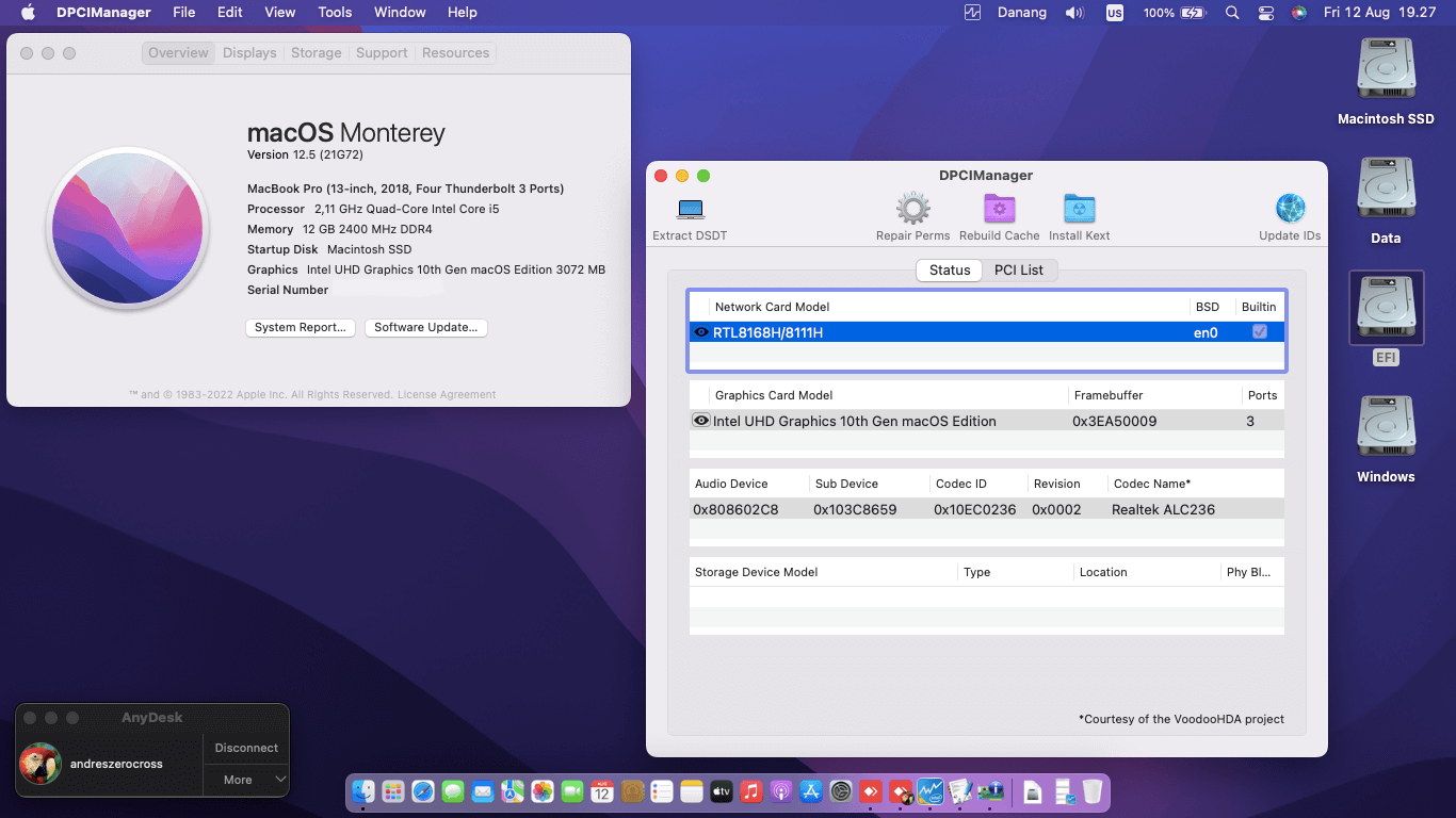 Success Hackintosh macOS Monterey 12.5 Build 21G72 in HP Pavilion 14S-CF2500TX